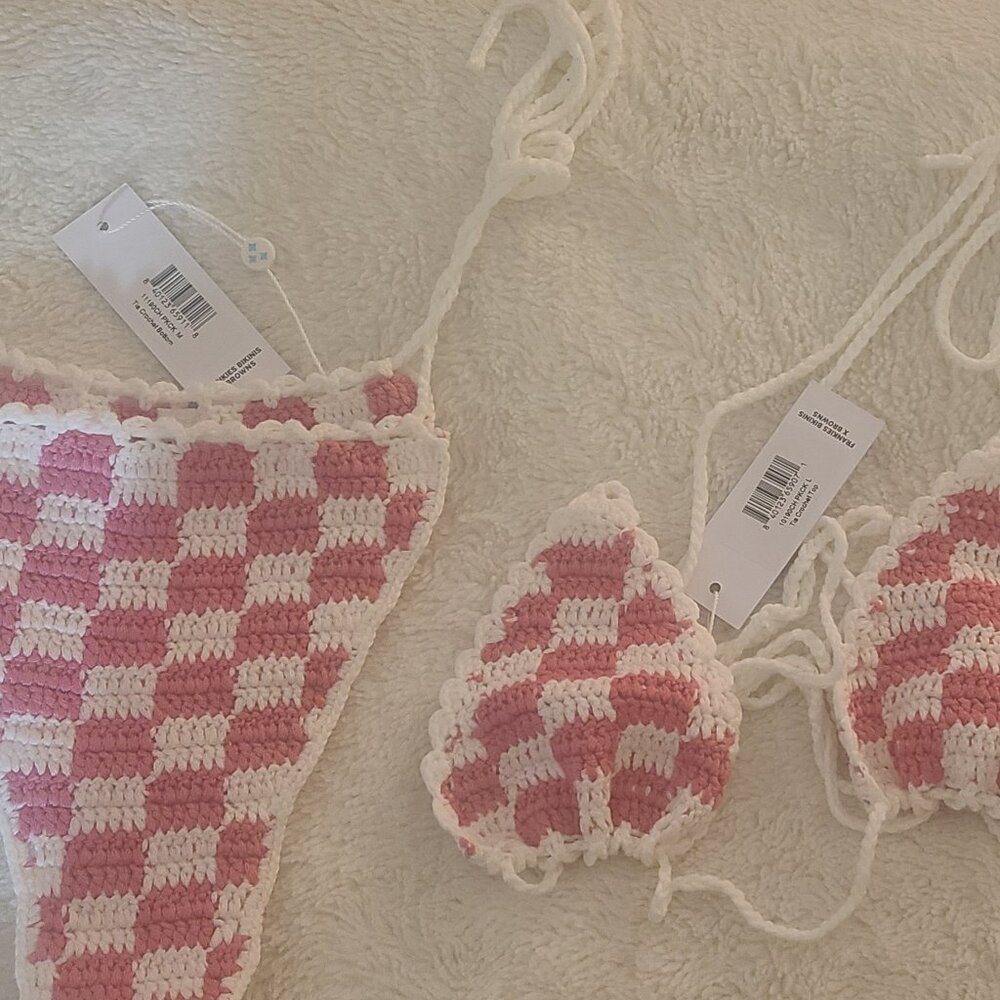 Frankie's Bikini Checkered Crochet Set